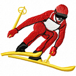 Ski Embroidery Design 4
